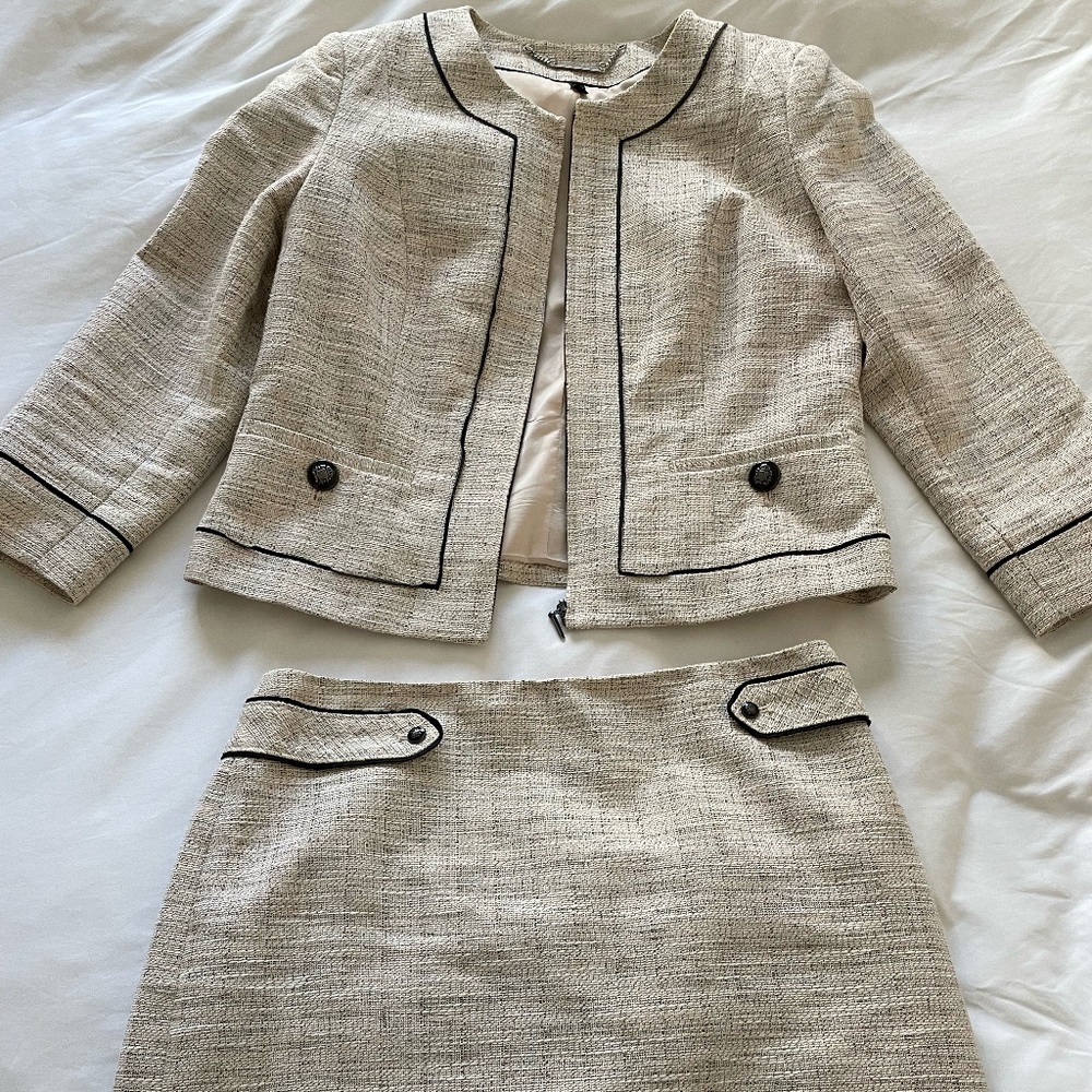 Pale Pink Matching Skirt and Blazer Set